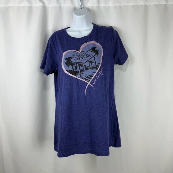 Welcome To Las Vegas Graphic Tee XL Next Level Apparel Navy Blue Cotton Blend - Picture 7 of 8